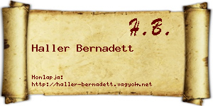 Haller Bernadett névjegykártya